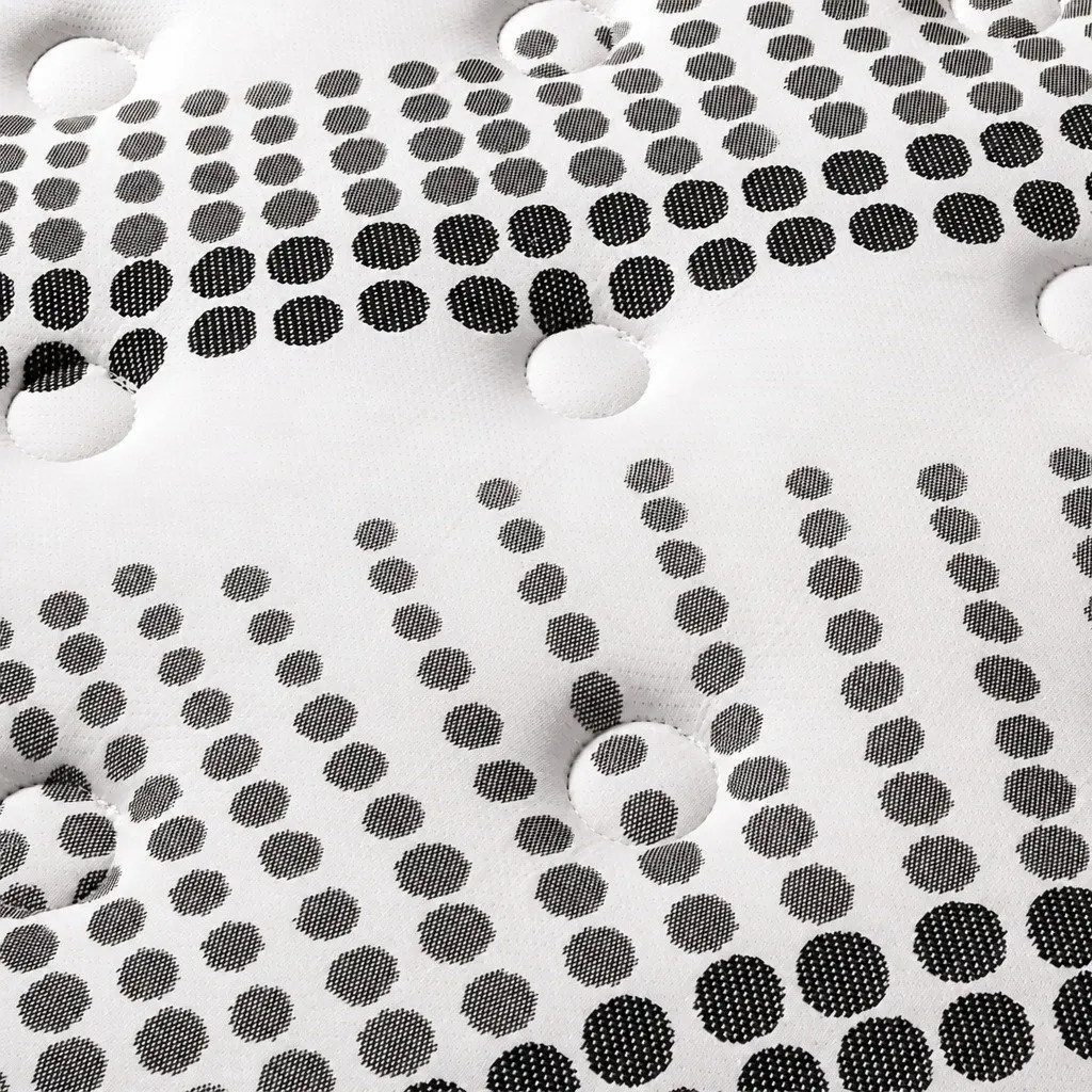 Pocket Spring Mattress Medium Firm Single 7 Zone Hybrid Breathable White and Black