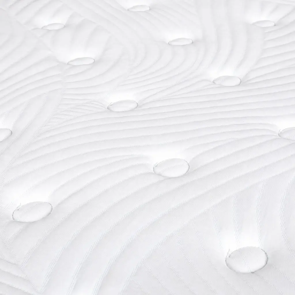 King Single Mattress Orthopedic Support 34cm 7 Zone Pocket Spring Hybrid Foam White Blue