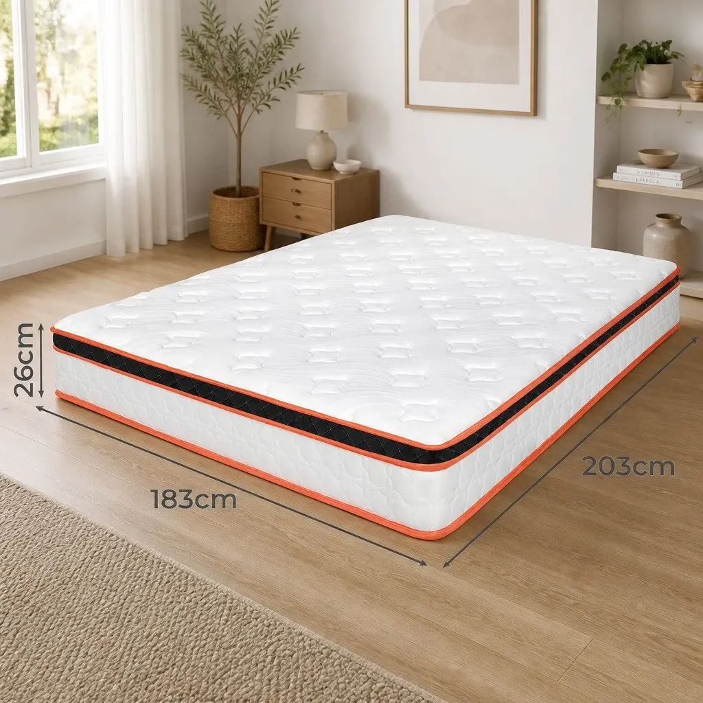 7 Zone Pocket Spring Mattress Medium Firm King Size Hybrid Foam Support
