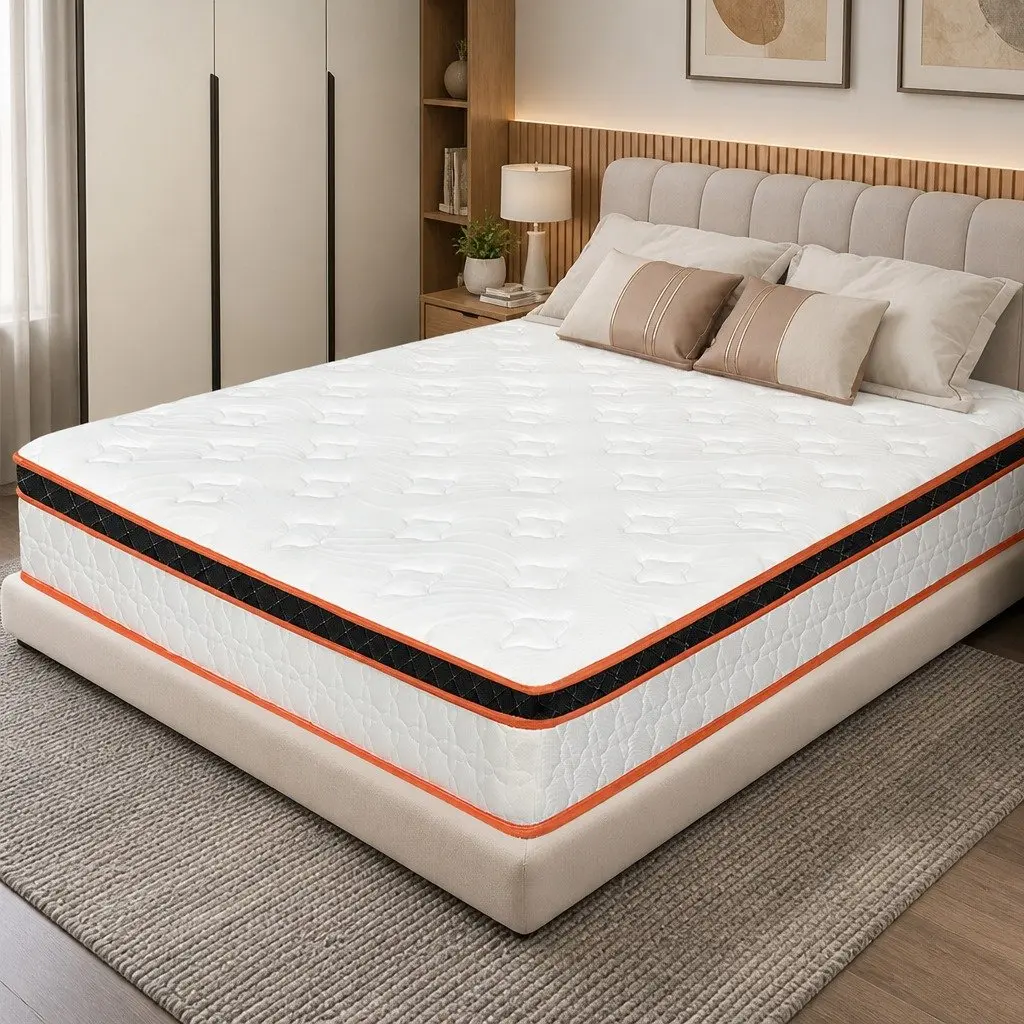 7 Zone Pocket Spring Mattress Medium Firm King Size Hybrid Foam Support