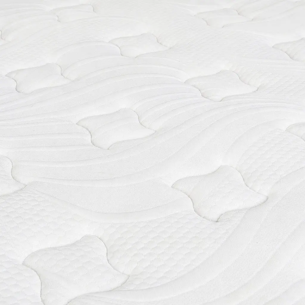 7 Zone Pocket Spring Mattress Medium Firm Queen Hybrid Foam Support Orthopedic White Orange Black