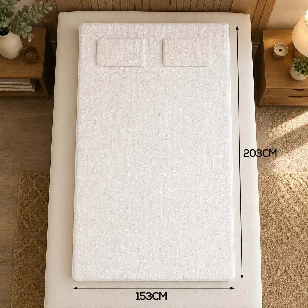 Bamboo Mattress Topper Cooling Queen Size Fitted White