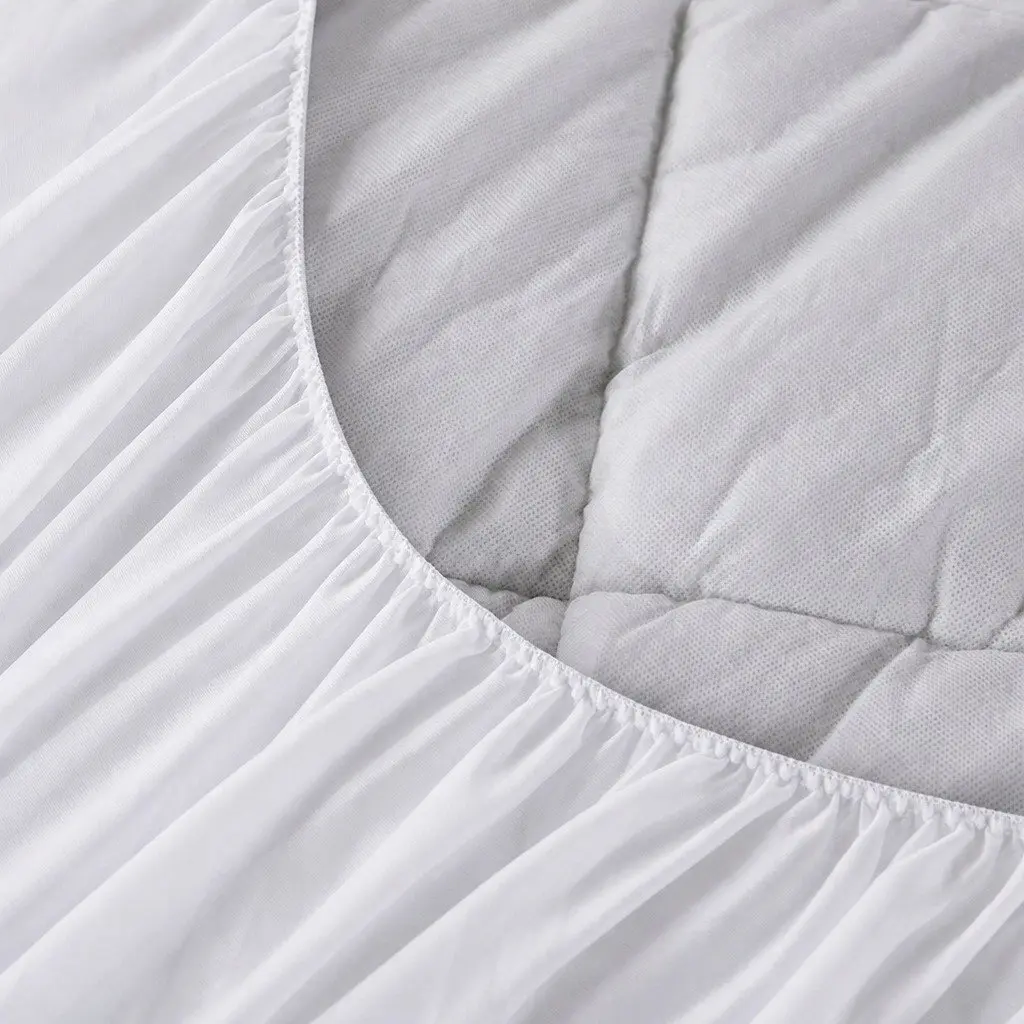 Bamboo Mattress Topper Cooling Queen Size Fitted White