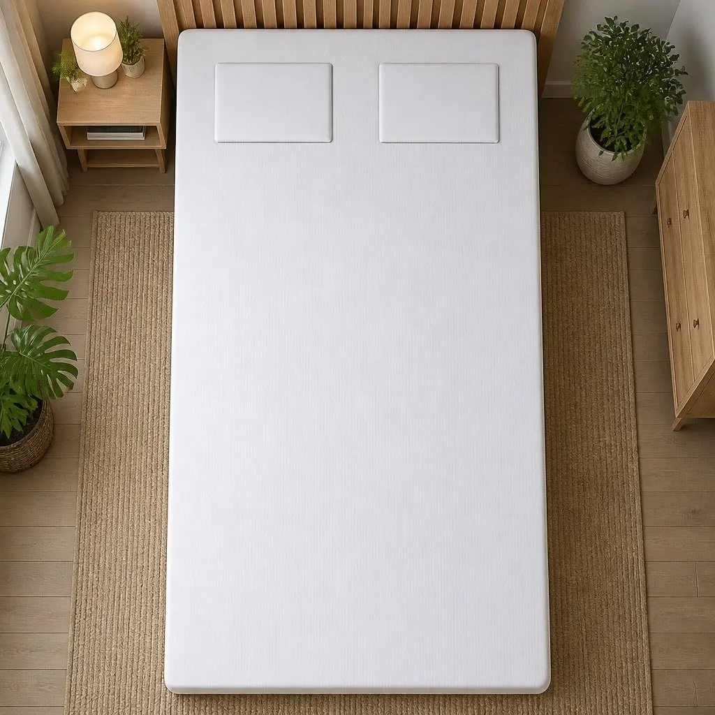 Bamboo Pillowtop Mattress Topper Cooling Protector Single Size White