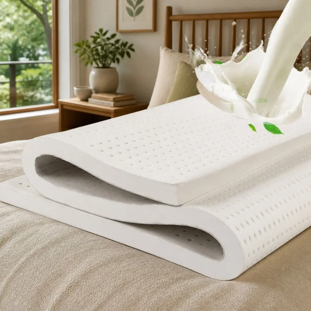 Double Mattress Topper 5cm Latex Bed Topper Queen White Pressure Relief Support