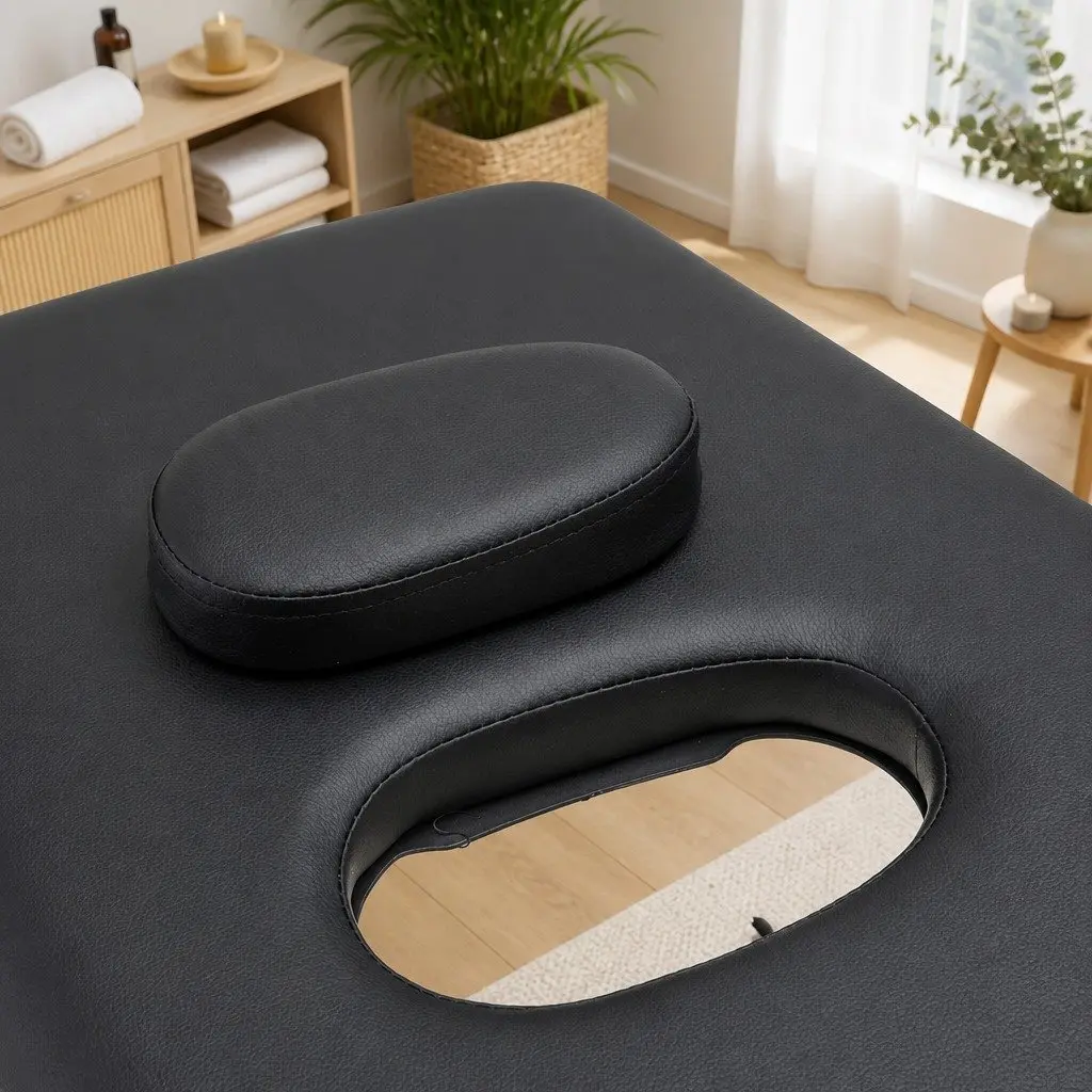Portable Massage Table Therapy Bed 75cm Wide Adjustable Height Black