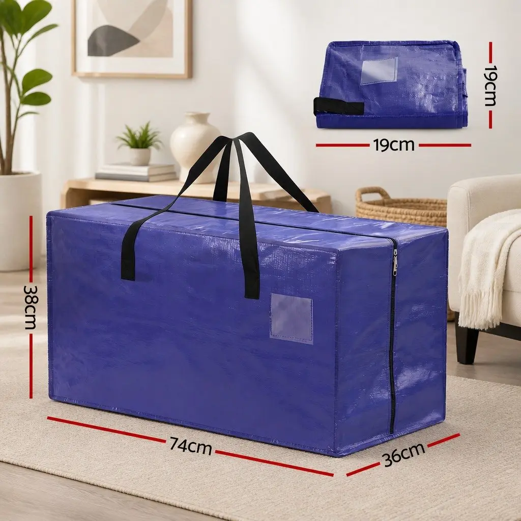Moving Bags Heavy Duty Waterproof Storage Totes Large Blue 5 Pack