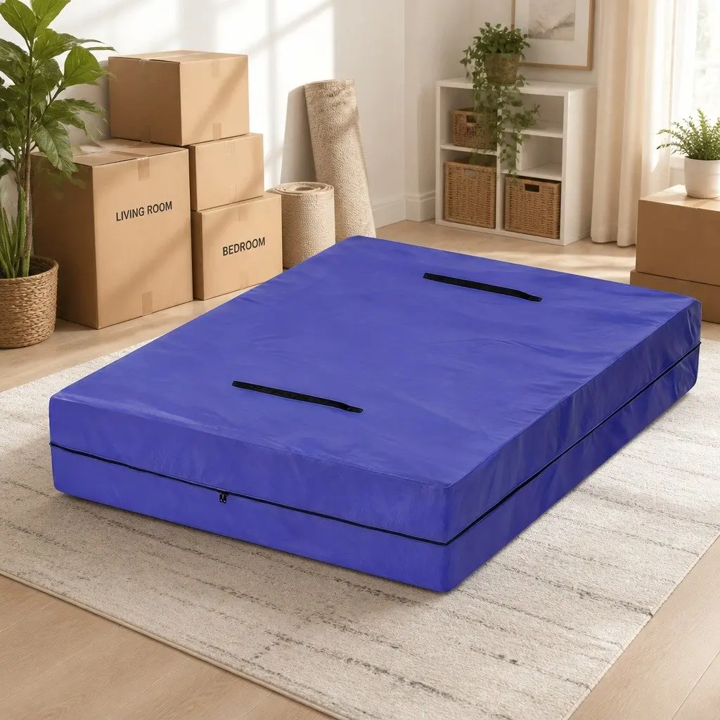 Mattress Storage Bag Waterproof Moving Cover King Size Blue 207cm L x 187cm W x 38cm H