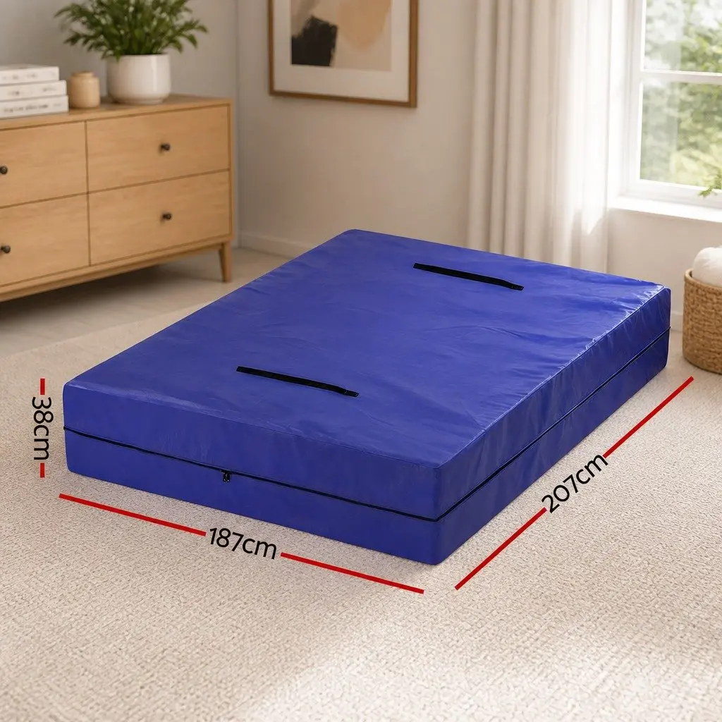 Mattress Storage Bag Waterproof Moving Cover King Size Blue 207cm L x 187cm W x 38cm H