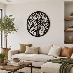 Practical Black Metal Tree of Life Wall Art for Home