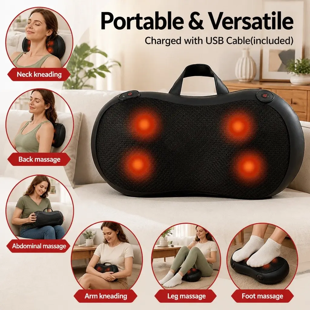 Neck Massager Electric Shiatsu Kneading Muscle Relaxation Portable Black