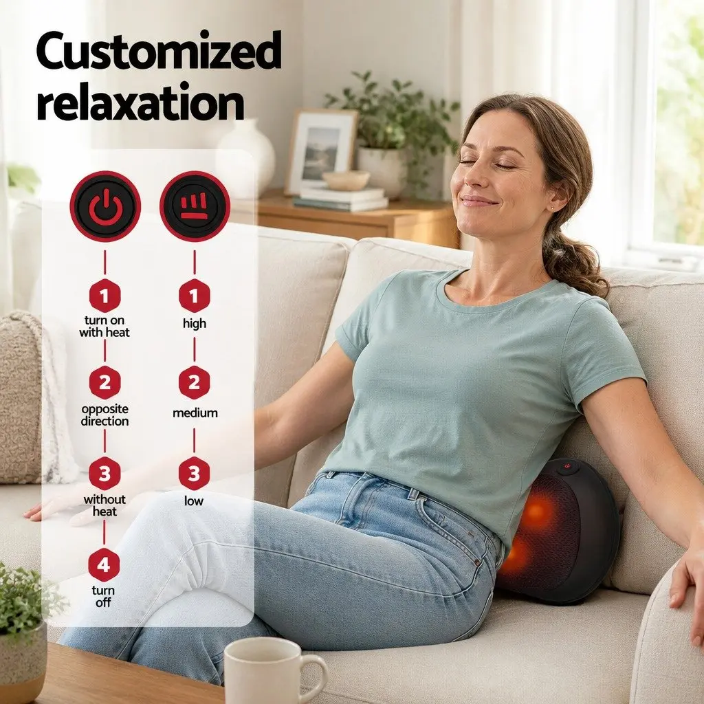 Neck Massager Electric Shiatsu Kneading Muscle Relaxation Portable Black