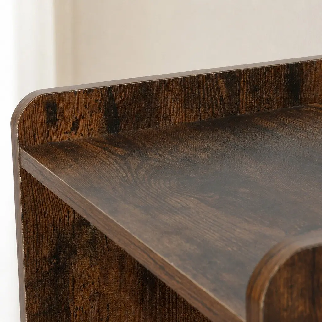 Bedside Table with USB Charging and LED Light
