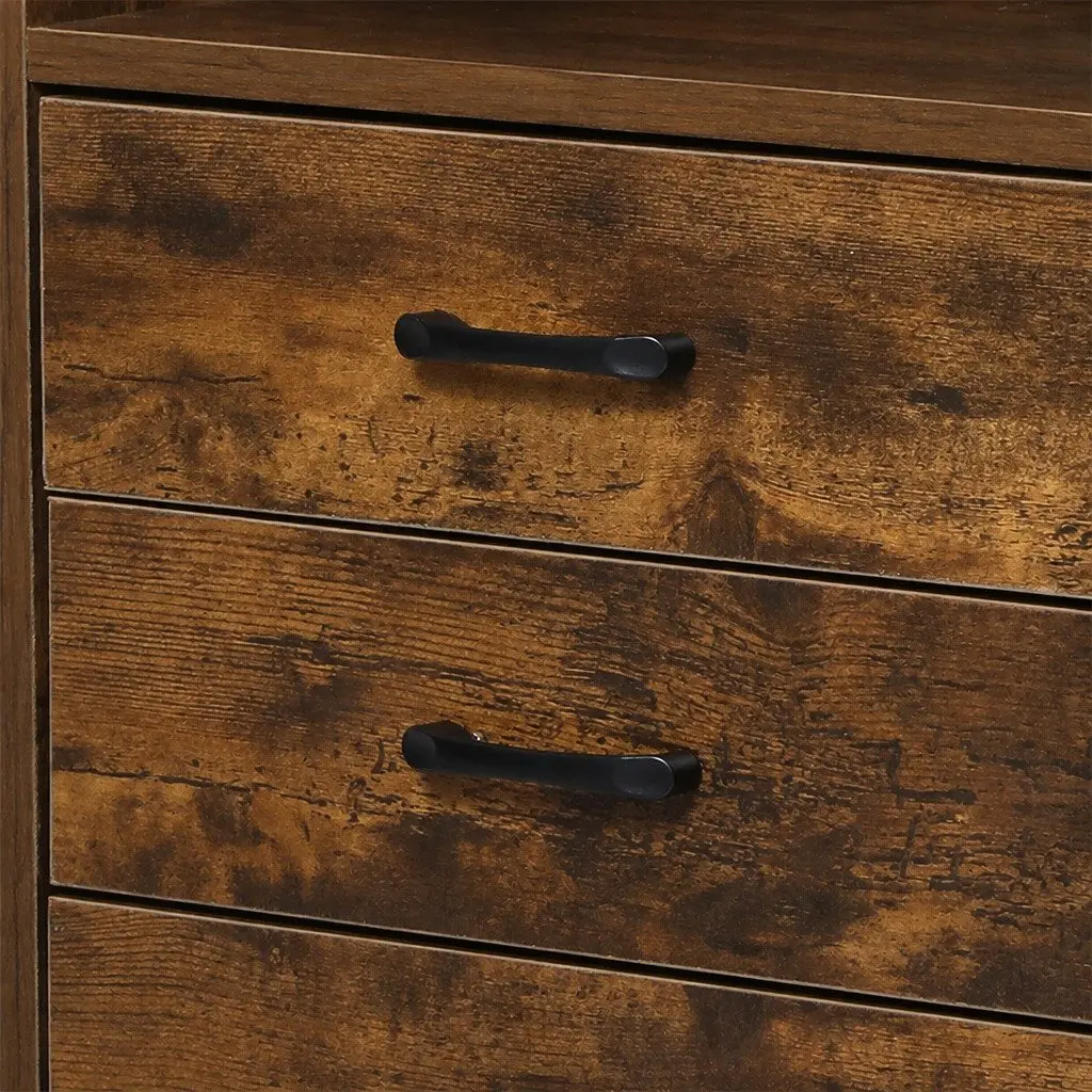 Bedside Table with USB Charging and LED Light