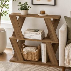 Compact Side Table Storage Coffee Table Two-Tier Design Living Room Bedroom