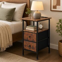 Practical Side Table with Storage and Charging Features