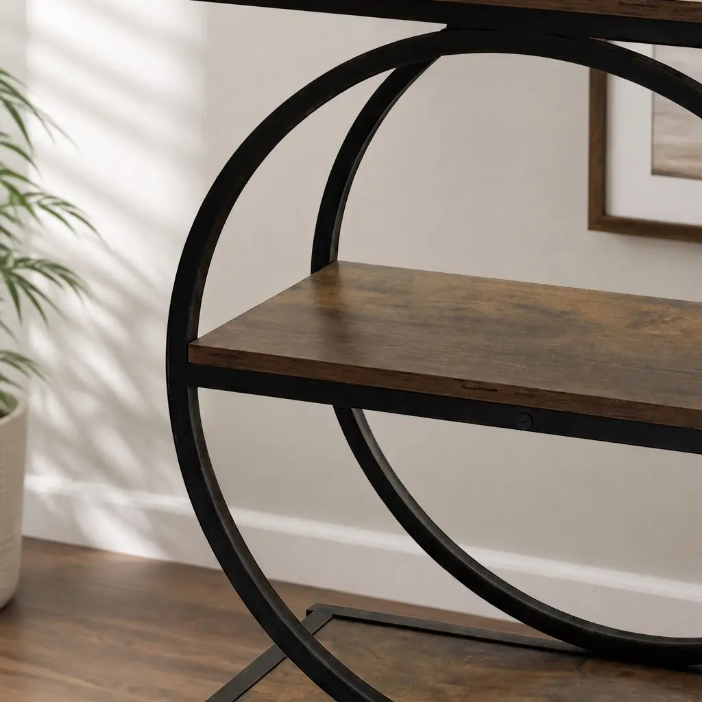 3 Tier Narrow Side Table Industrial End Table Storage Shelves Bedroom Living
