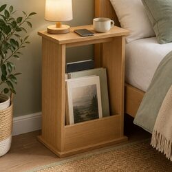 Warm and Practical Side Table with Magazine Rack