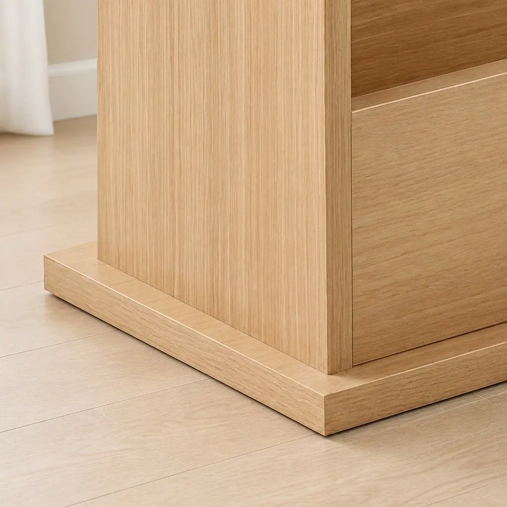 Slim Side Table Magazine Rack Compact Storage Dark Oak 45cm x 18cm x 55cm