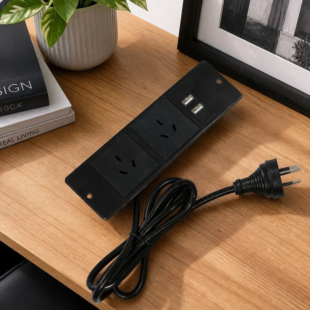 Side Table Narrow End Table with Charging Station USB Ports Drawers Storage