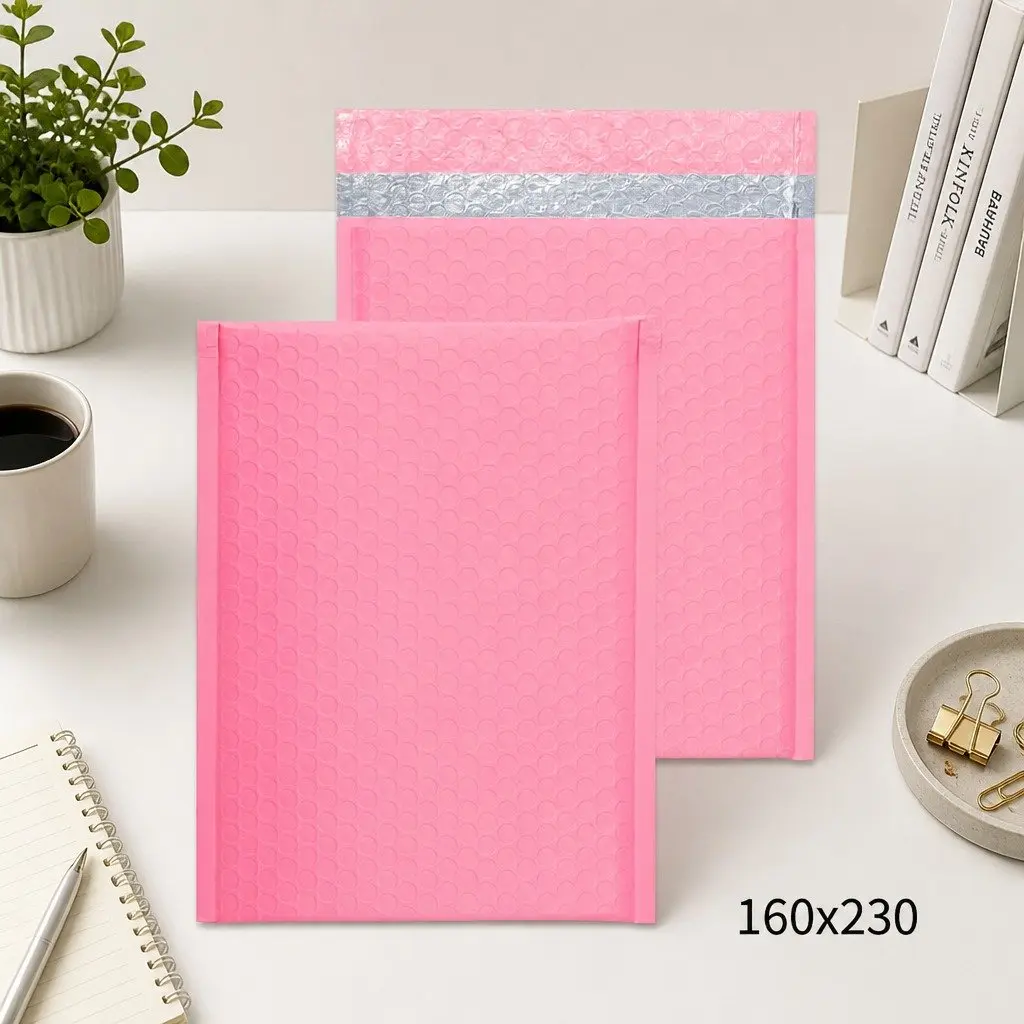 50 Pack of Pink Bubble Mailers 160x230mm