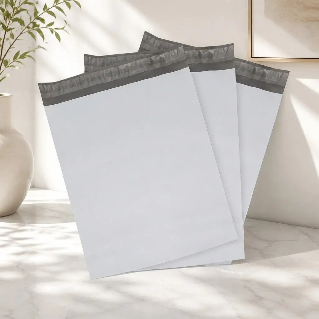 Self-Sealing Poly Mailers 450x500mm White for Packaging 100 Count