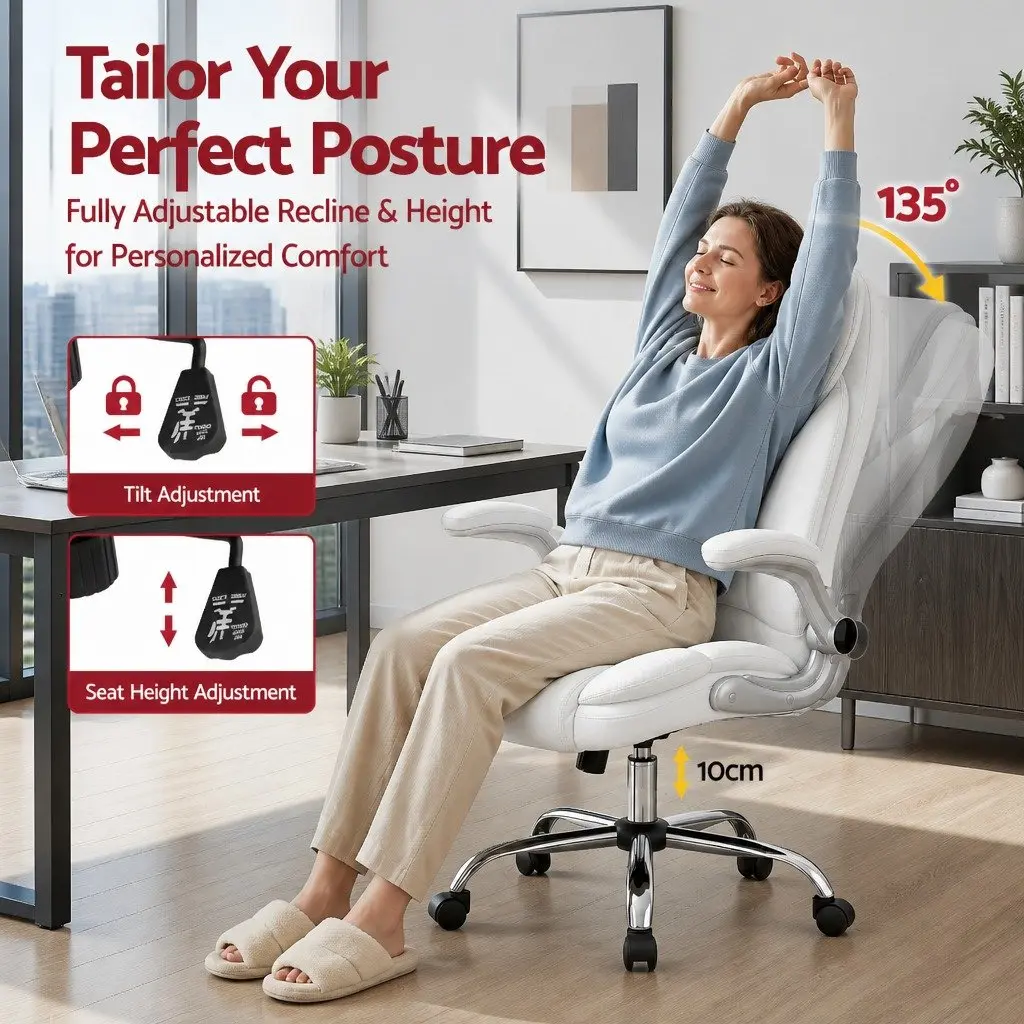 White Leather Office Chair