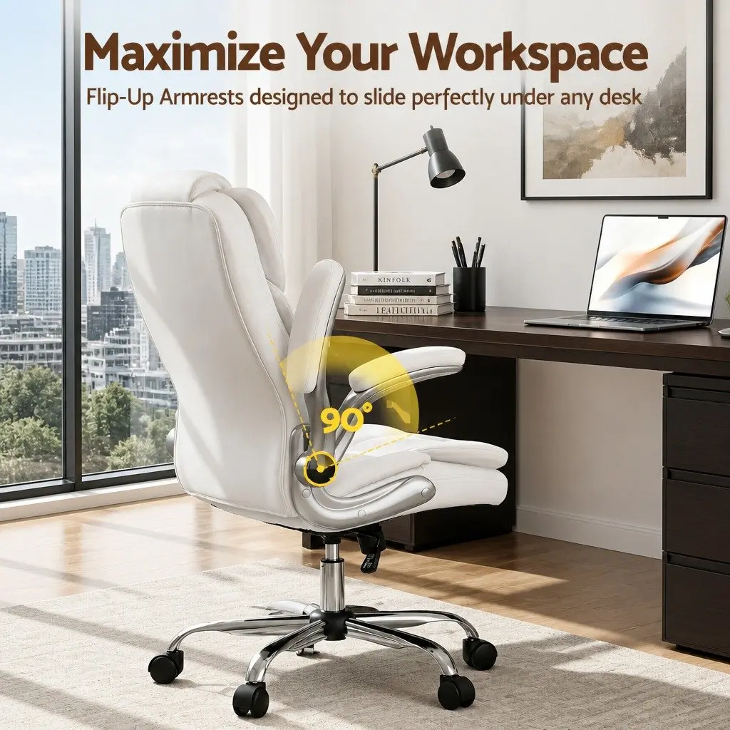 White Leather Office Chair