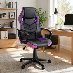 Comfortable Purple High-Back Gaming Chair