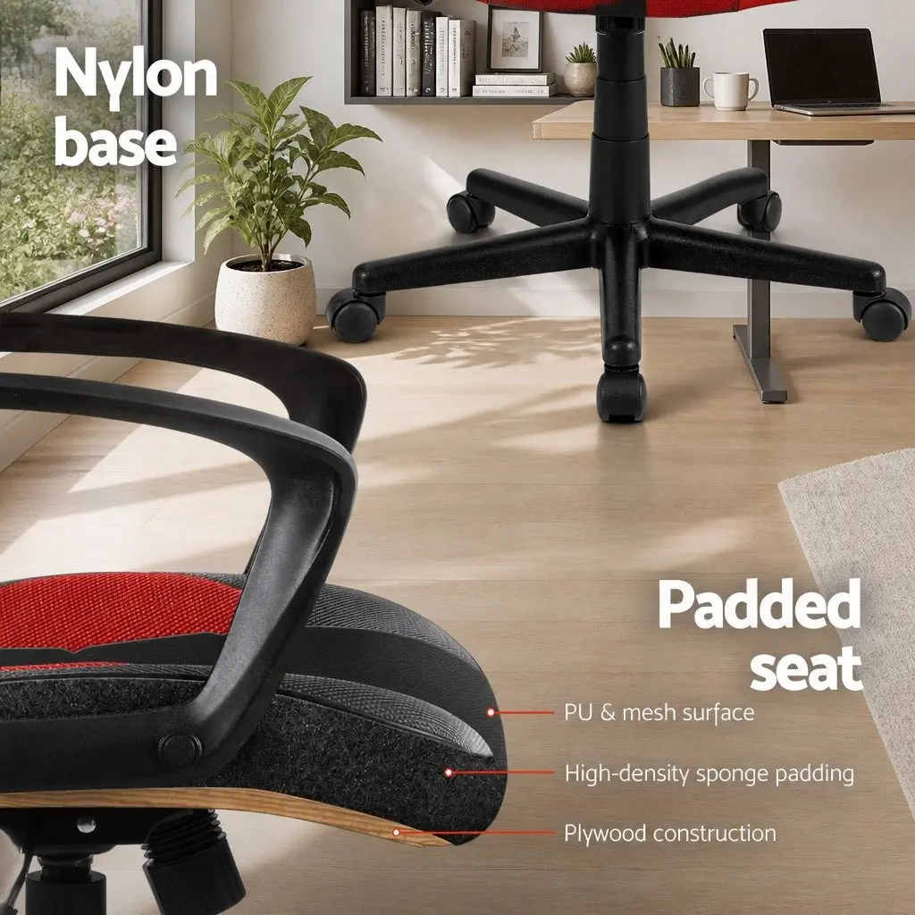 Gaming Office Chair High Back Adjustable Swivel Tilt Red