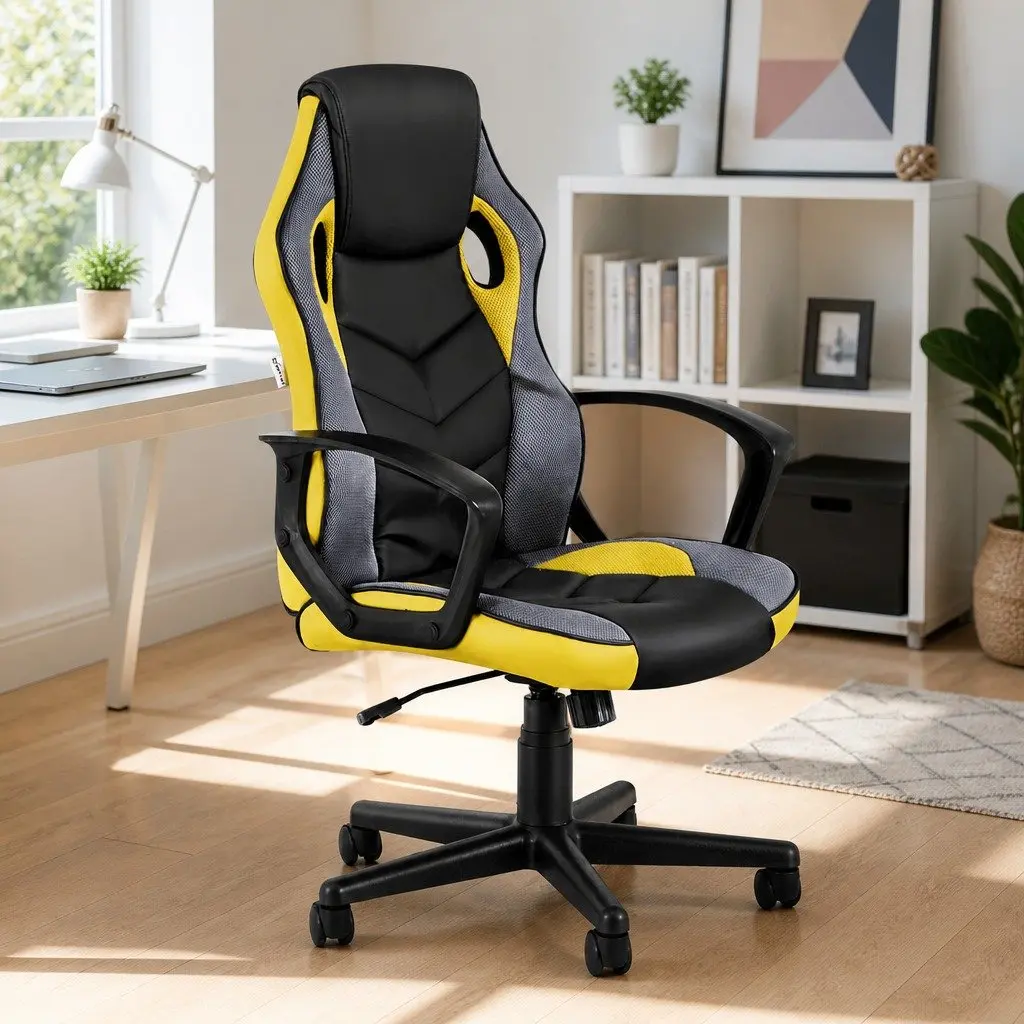 High-Back Yellow Office Chair