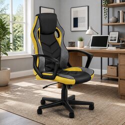 Gaming Office Chair Computer Executive Racing High Back Yellow Desk Seat