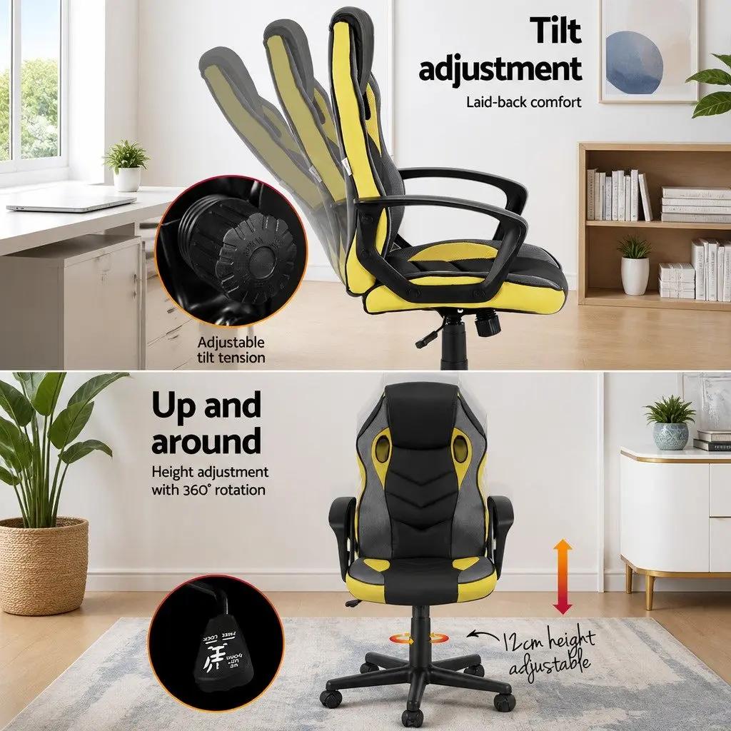High-Back Yellow Office Chair
