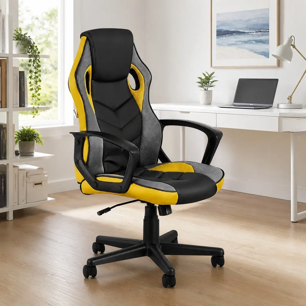 High-Back Yellow Office Chair