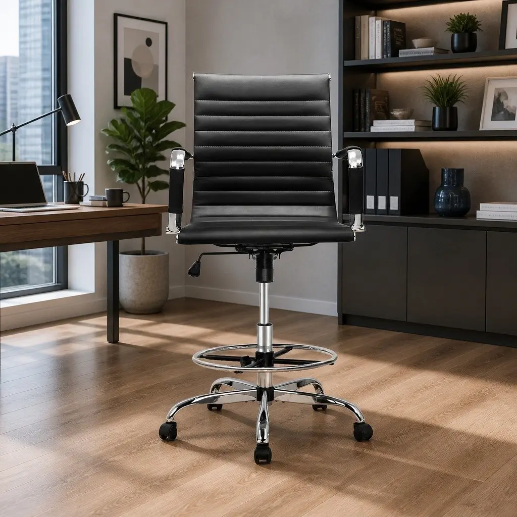 Black Drafting Stool