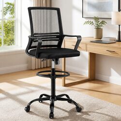 Reliable Drafting Chair with Comfortable Mesh and Support