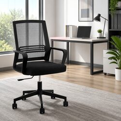 Mesh Office Chair Computer Gaming Desk Chairs Work Study Mid Back Black