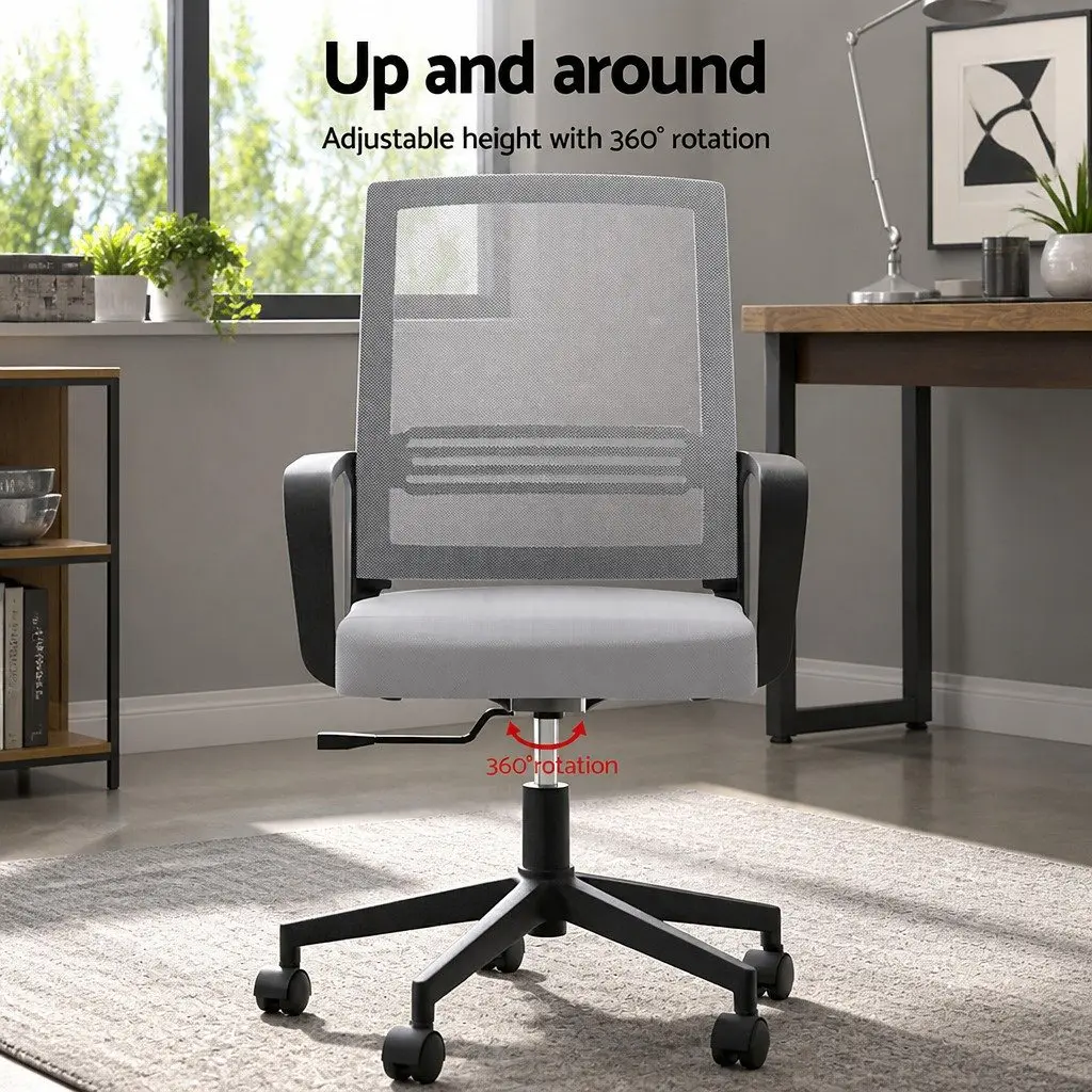 Office Chair Mesh Mid Back Grey