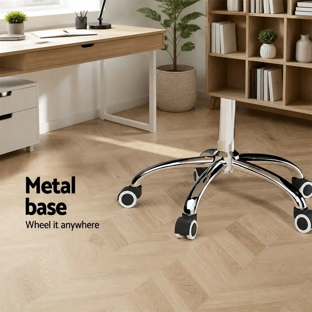 Office Chair Low Back Rotatable Height Adjustable White PU Leather for Office and Home Use