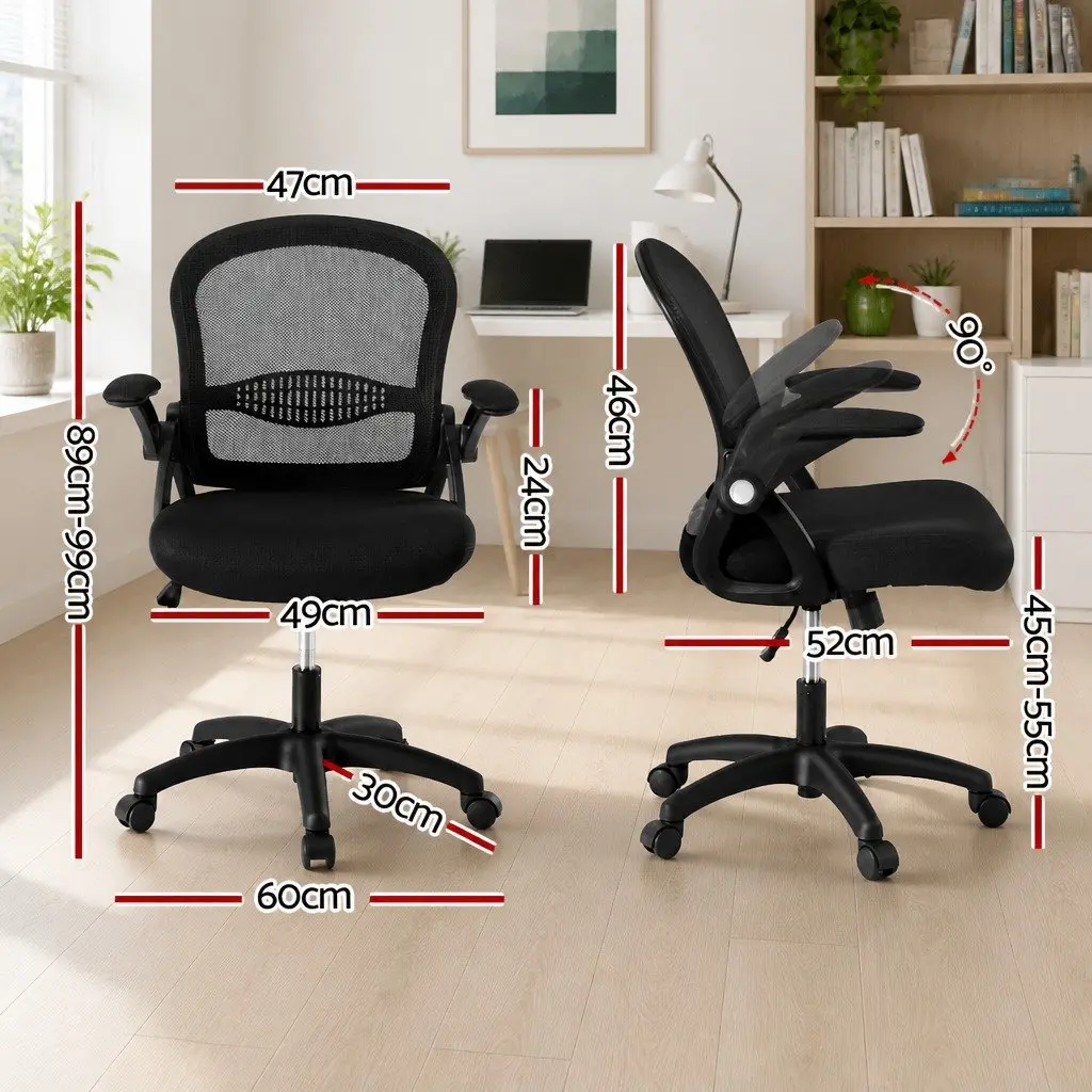 Mesh Office Chair Black Mid Back Computer Gaming Desk Work Study Adjustable