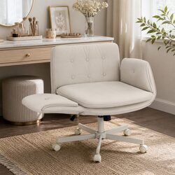 Comfort-Focused Beige Criss Cross Office Chair