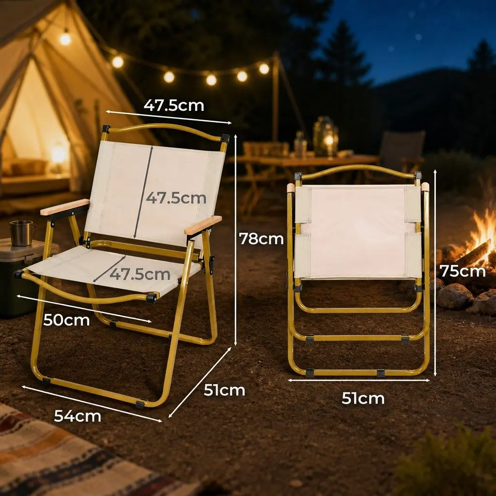 Camping Chair Folding Outdoor Set 4PCS Portable Lightweight Backyard Garden