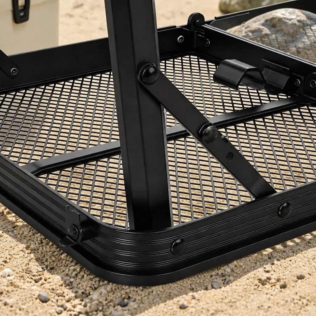 Folding Camping Table Portable Mesh Outdoor Picnic Lightweight Two Height