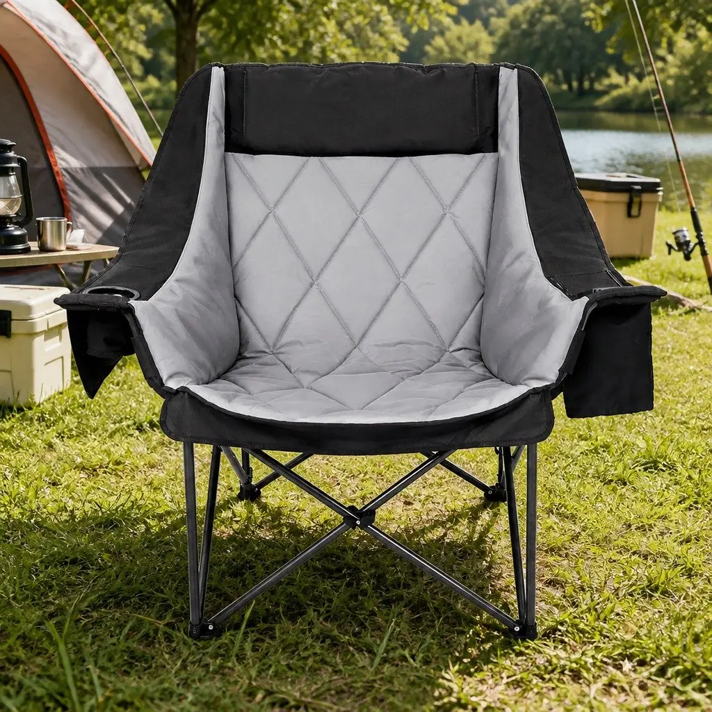 Folding Camping Chair Extra Large Outdoor Portable Fishing Travel Seat Heavy