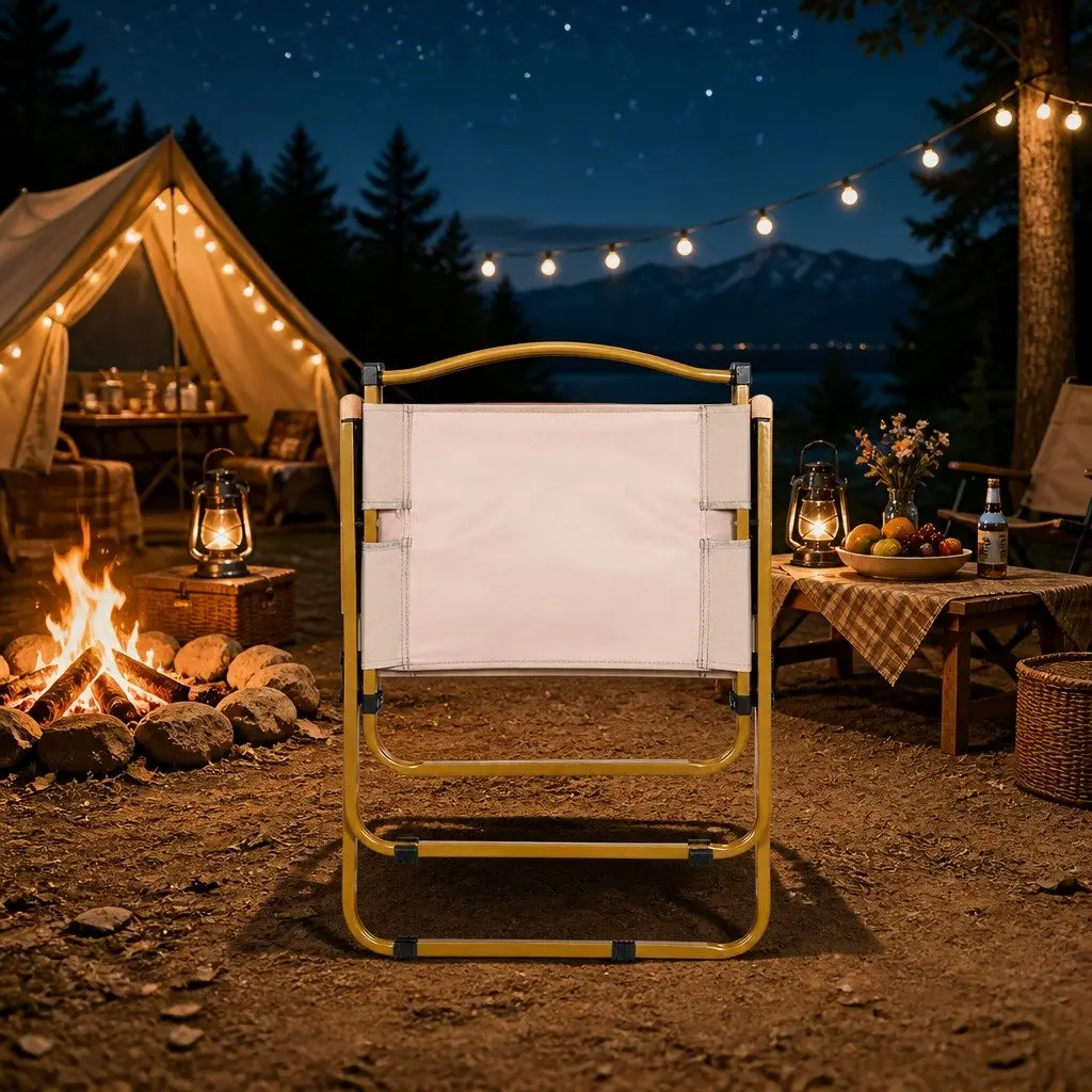 Folding Camping Chair Outdoor Portable Lightweight Beige
