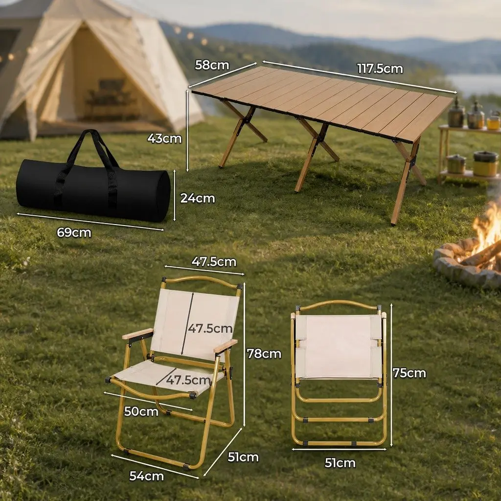 Folding Camping Table and Chair Kit