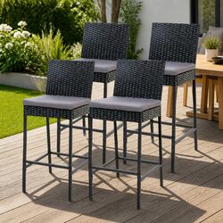 Comfortable 4-Piece Bar Stool Set for Outdoor Spaces