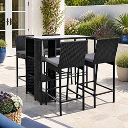 5-Piece Outdoor Bar Set with Comfort and Style