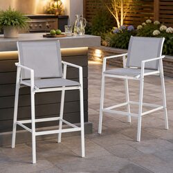 Reliable Outdoor Bar Stools with Steel and Mesh Design