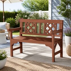 Reliable Two-Seater Wooden Bench for Gardens and Patios